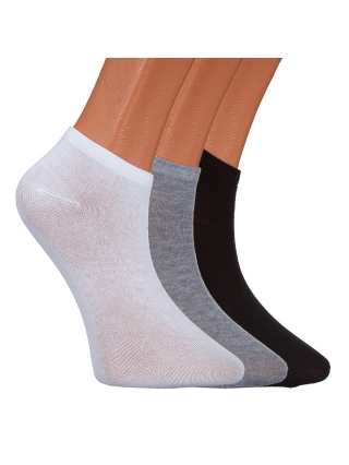 Дамски чорапи, К-т 3 чифта дамски чорапи черни , сиви и бели BD-1073 - Kalapod.bg
