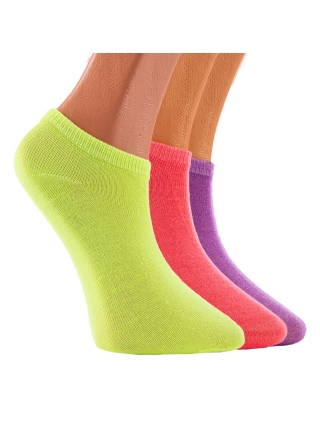 Aксесоари, К-т 3 чифта детски чорапи  цикламени  лилави  светло зелени - Kalapod.bg