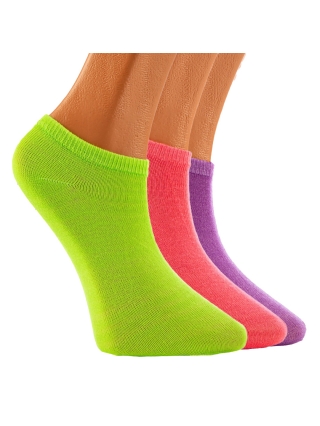 Детски чорапи, К-т 3 чифта детски чорапи  лилави  тъмно  зелени  цикламени - Kalapod.bg