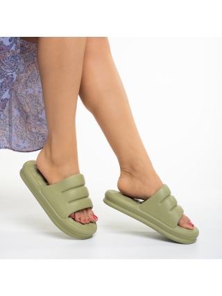 Дамски чехли, Дамски чехли зелени от синтетичен материал  Dorothy - Kalapod.bg
