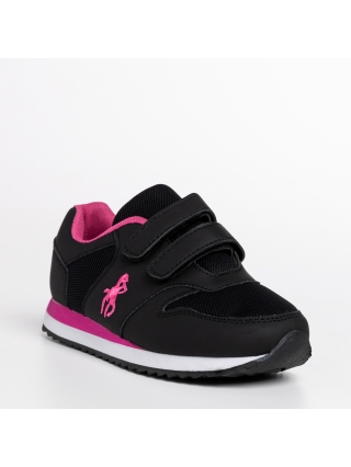 Детски спортни обувки, Детски спортни обувки  черни  от еко кожа  и текстилен материал Aston - Kalapod.bg