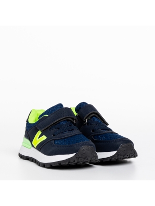 Обувки за деца, Детски спортни обувки  сини със зелено  от еко кожа Rockie - Kalapod.bg