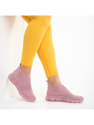 Дамски спортни обувки, Дамски спортни обувки розови  от текстилен материал  Raina - Kalapod.bg
