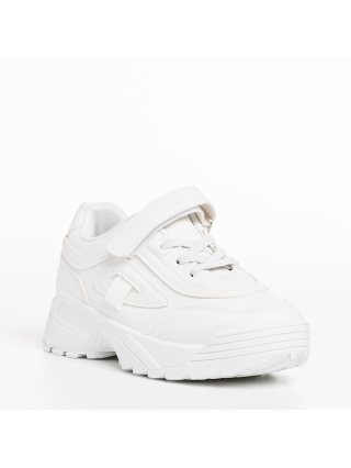 Детски спортни обувки бели от еко кожа  Rumaysa - Kalapod.bg