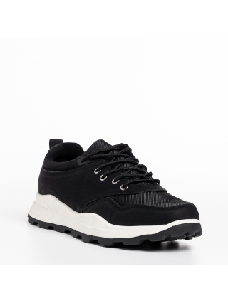 Мъжки обувки, Мъжки спортни обувки   черни от еко кожа и текстилен материал  Robson - Kalapod.bg