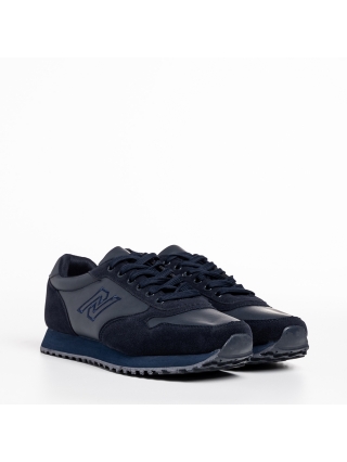 Мъжки обувки, Мъжки спортни обувки  сини  от еко кожа и текстилен материал  Asher - Kalapod.bg
