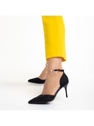 Дамски обувки с ток, Дамски обувки  черни от еко кожа  Briony - Kalapod.bg