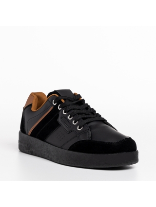 Мъжки обувки, Мъжки спортни обувки  черни от еко кожа  Refujio - Kalapod.bg