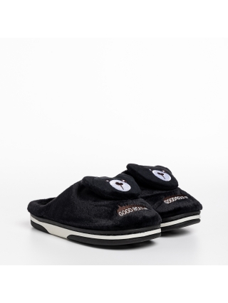 Обувки за деца, Детски чехли  черни  от текстилен материал  Ronnie - Kalapod.bg