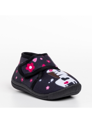 Обувки за деца, Детски чехли  черни  от текстилен материал  Sadira - Kalapod.bg