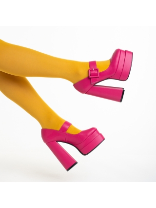 Дамски обувки с ток, Дамски обувки  цикламени  от еко кожа  Beatrix - Kalapod.bg