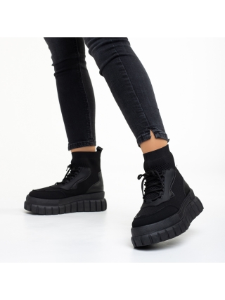 Дамски спортни обувки, Дамски спортни обувки  черни  от текстилен материал  Icelyn - Kalapod.bg