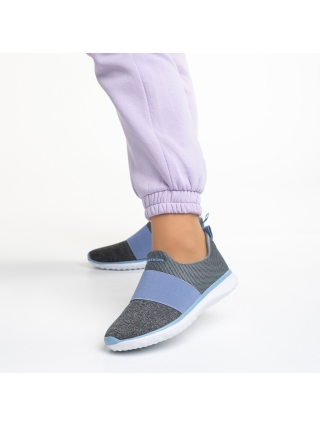 Дамски спортни обувки, Дамски спортни обувки  сиви със синьо от текстилен материал  Sisto - Kalapod.bg