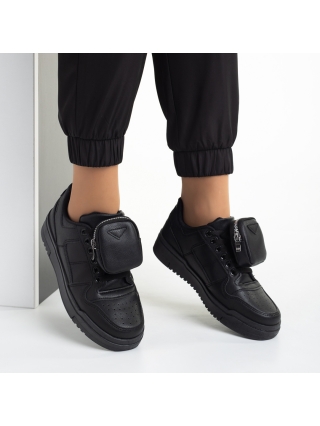 Дамски спортни обувки, Дамски спортни обувки  черни  от еко кожа Inola - Kalapod.bg