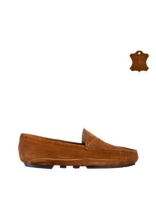 Мъжки обувки, Мъжки мокасини камел  от естествена кожа  Nikolai - Kalapod.bg