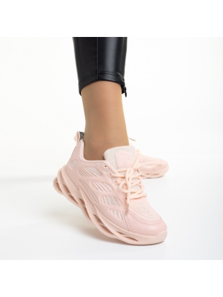 Дамски спортни обувки, Дамски спортни обувки  розови  от еко кожа и текстилен материал  Alora - Kalapod.bg