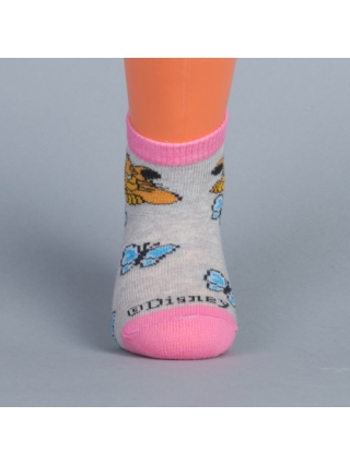 Детски чорапи, К-т 2 чифта чорапи за момичета  Lion сиви и бели - Kalapod.bg