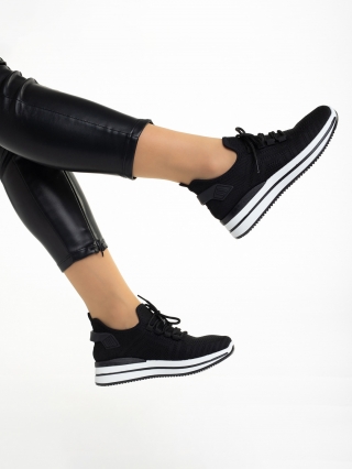 Дамски спортни обувки, Дамски спортни обувки  черни  от текстилен материал  Aryana - Kalapod.bg
