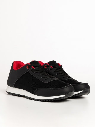 Мъжки спортни обувки, Мъжки спортни обувки  черни  от еко кожа и  текстилен материал Zander - Kalapod.bg