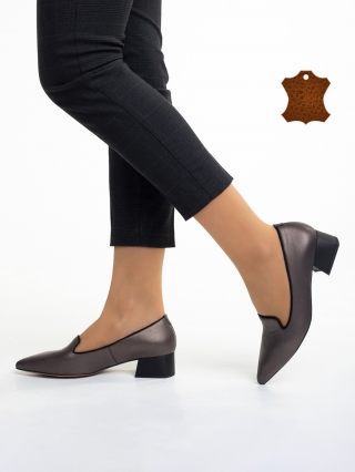 Обувки с нисък ток, Дамски обувки Marco кафяви  от естествена кожа Prita - Kalapod.bg