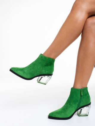 Обувки Дама, Дамски боти  зелени  от текстилен материал  Victorina - Kalapod.bg