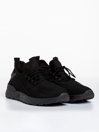 Мъжки спортни обувки, Мъжки спортни обувки черни  от текстилен материал  Kaiden - Kalapod.bg