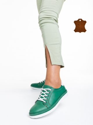 Дамски ежедневни обувки  зелени  от естествена кожа  Prossy - Kalapod.bg