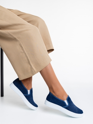 Дамски спортни обувки, Дамски спортни обувки тъмно сини от текстилен материал  Lorinda - Kalapod.bg