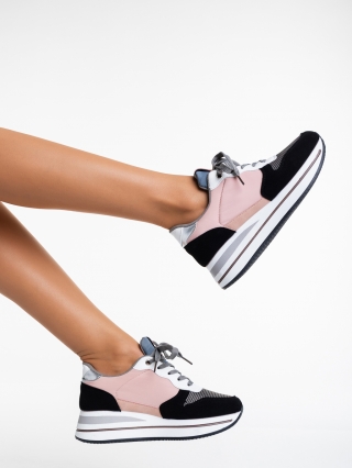 Дамски спортни обувки, Дамски спортни обувки  черни с розово от еко кожа Taleya - Kalapod.bg