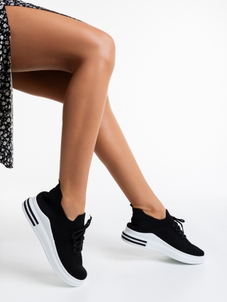 Дамски спортни обувки, Дамски спортни обувки  черни  от текстилен материал  Sumaya - Kalapod.bg