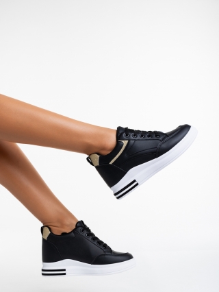 Дамски спортни обувки, Дамски спортни обувки  черни  от еко кожа Teriana - Kalapod.bg