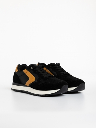 Мъжки спортни обувки, Мъжки спортни обувки  черни  от текстилен материал  Corbin - Kalapod.bg
