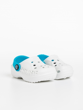 Детски чехли, Детски чехли бели със синьо от синтетичен материал Lexani - Kalapod.bg