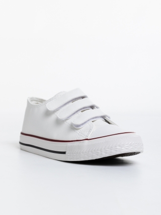 Обувки за деца, Детски кецове бели от еко кожа Rudra - Kalapod.bg