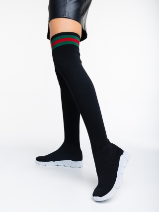 Детски чорапи, Дамски спортни обувки черни с бяло от текстилен материал Tessie - Kalapod.bg