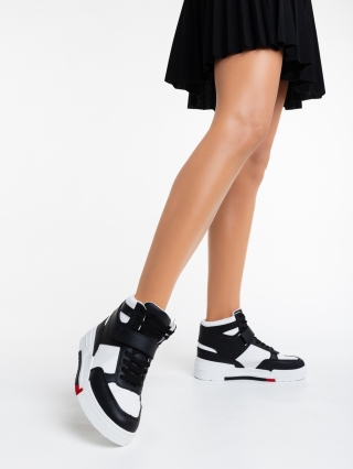 Дамски спортни обувки, Дамски спортни обувки черни от еко кожа Madyson - Kalapod.bg
