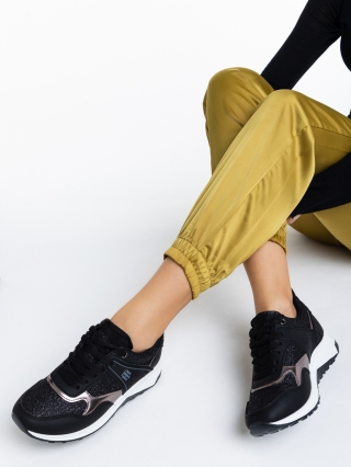 Дамски спортни обувки, Дамски спортни обувки черни от текстилен материал Gordana - Kalapod.bg
