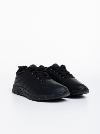 Мъжки обувки, Мъжки спортни обувки черни от еко кожа Grover - Kalapod.bg