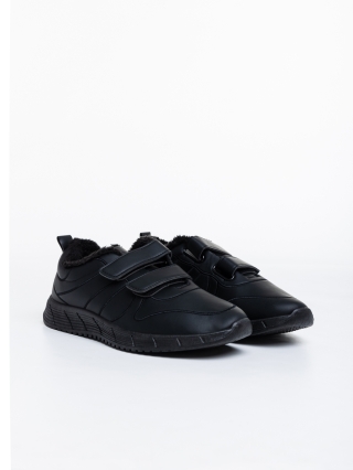 Мъжки обувки, Мъжки спортни обувки черни от еко кожа Osman - Kalapod.bg