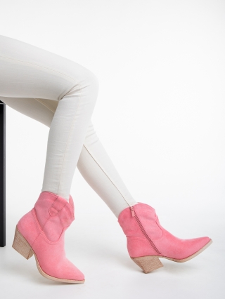 Обувки Дама, Дамски боти розови от текстилен материал Maire - Kalapod.bg