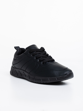 Мъжки обувки, Мъжки спортни обувки черни от еко кожа Kemit - Kalapod.bg