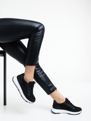 Дамски спортни обувки, Дамски спортни обувки черни от текстилен материал Jorja - Kalapod.bg
