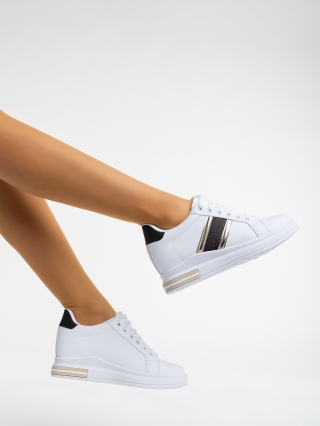 Дамски спортни обувки, Дамски  спортни обувки бели  от екологична кожа Kendis - Kalapod.bg