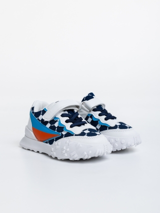 Обувки за деца, Детски спортни обувки бели с синю от текстилен  материал Codie - Kalapod.bg