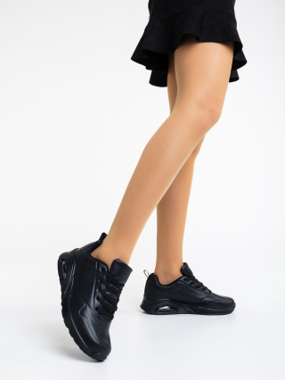 Дамски спортни обувки черни от екологична кожа Arline - Kalapod.bg