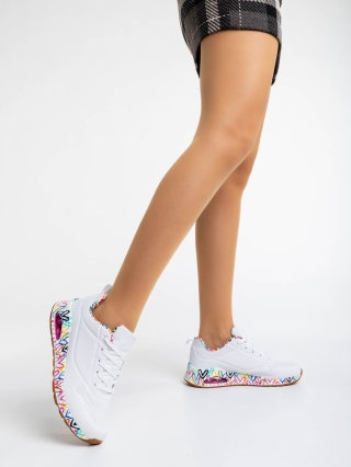 Дамски спортни обувки, Дамски спортни обувки бели от екологична кожа Tytti - Kalapod.bg