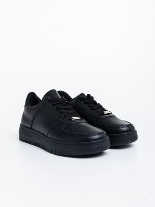 Мъжки обувки, Мъжки  спортни обувки черни от екологична кожаCaiden - Kalapod.bg