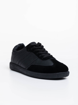 Мъжки спортни обувки, Мъжки спортни обувки черни от екологична кожа Silvius - Kalapod.bg