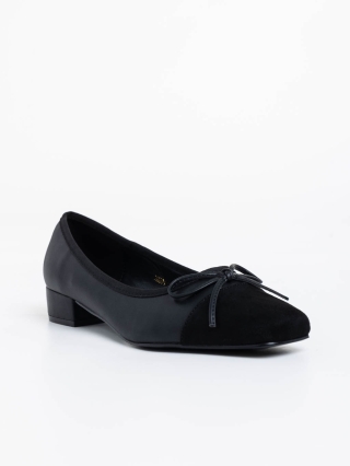 Дамски обувки, Дамски обувки с ток черни от екологична кожа Shyann - Kalapod.bg