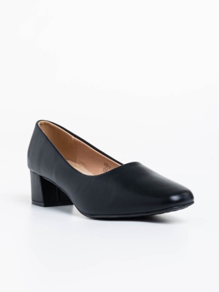 Дамски обувки, Дамски обувки с ток черни от екологична кожа Neroli - Kalapod.bg